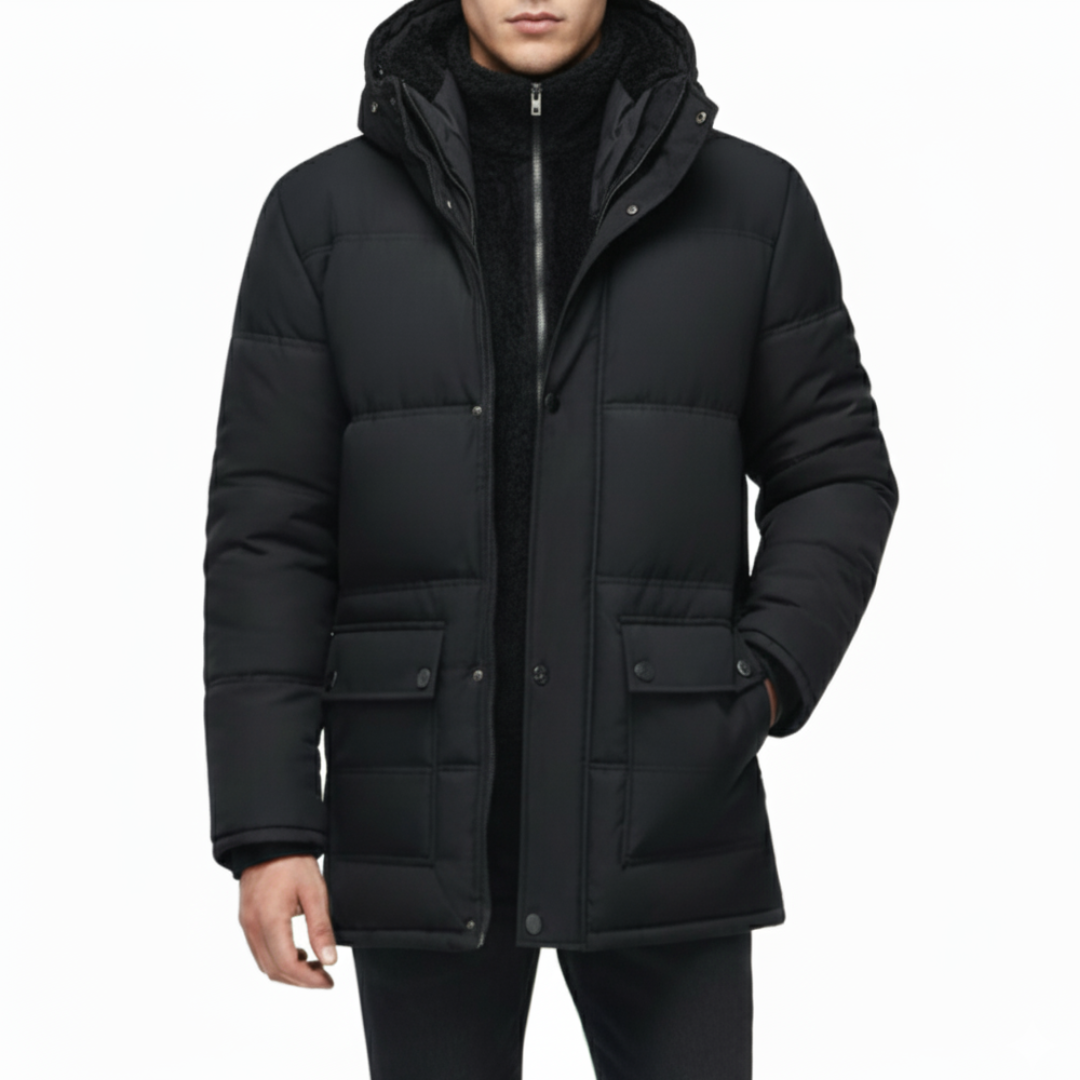 Cappotto invernale da uomo | Foderato Nero