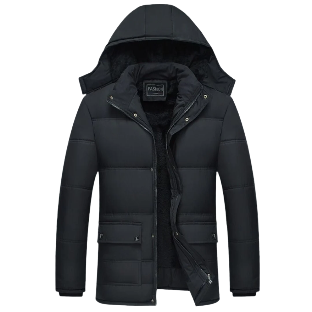 Hugo | Manteau d'hiver pour Homme | Doublé Noir-Mens Winter Jacket-Noir-Barnier Boutique