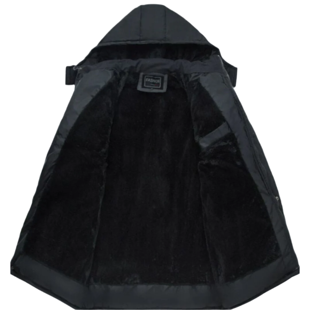 Hugo | Manteau d'hiver pour Homme | Doublé Noir-Mens Winter Jacket-Barnier Boutique
